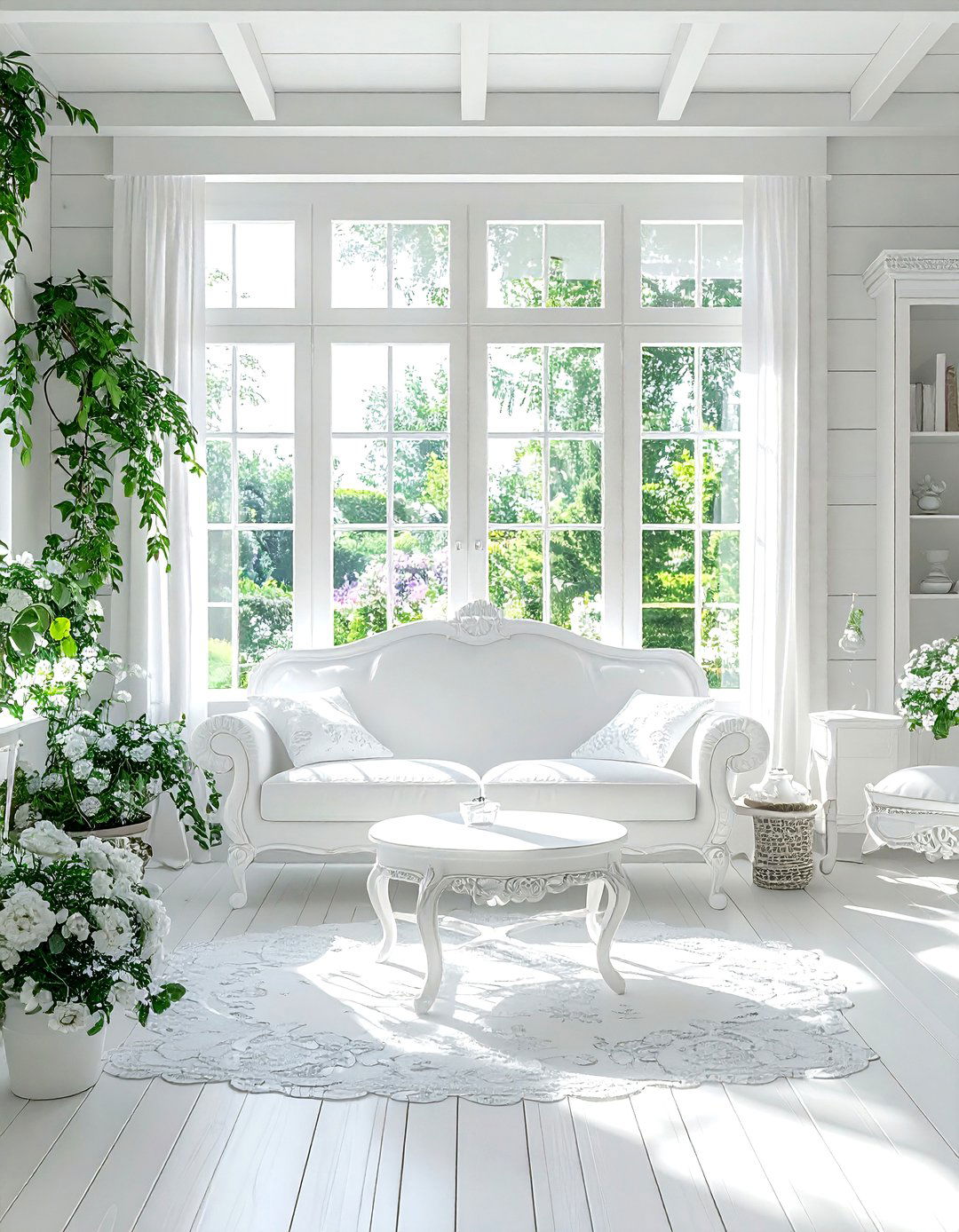 White Cottage Garden Room - 30 white decor ideas