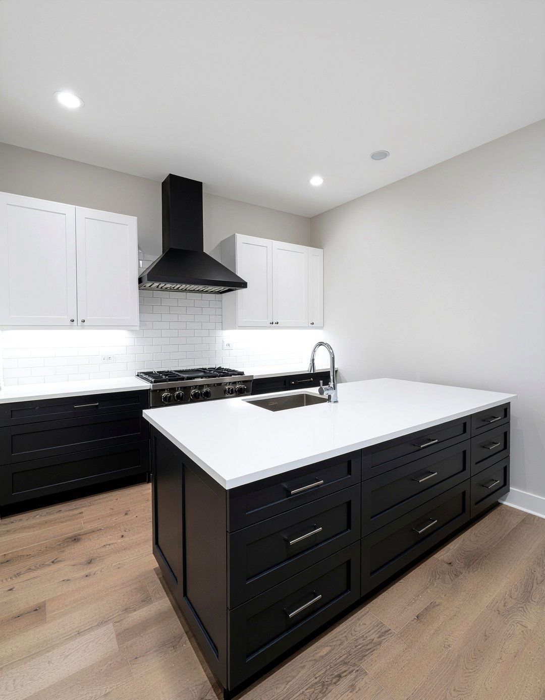 White Countertop Black Cabinets - 30 black and white kitchen ideas