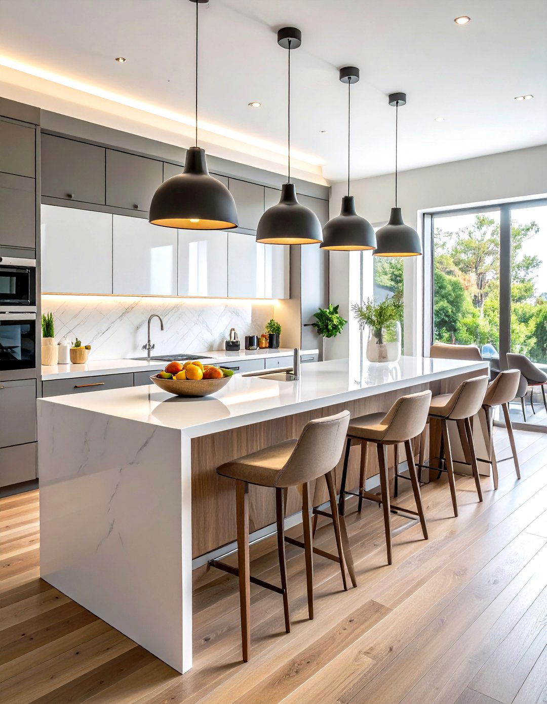White Countertop Breakfast Bar - 30 white countertop kitchen ideas