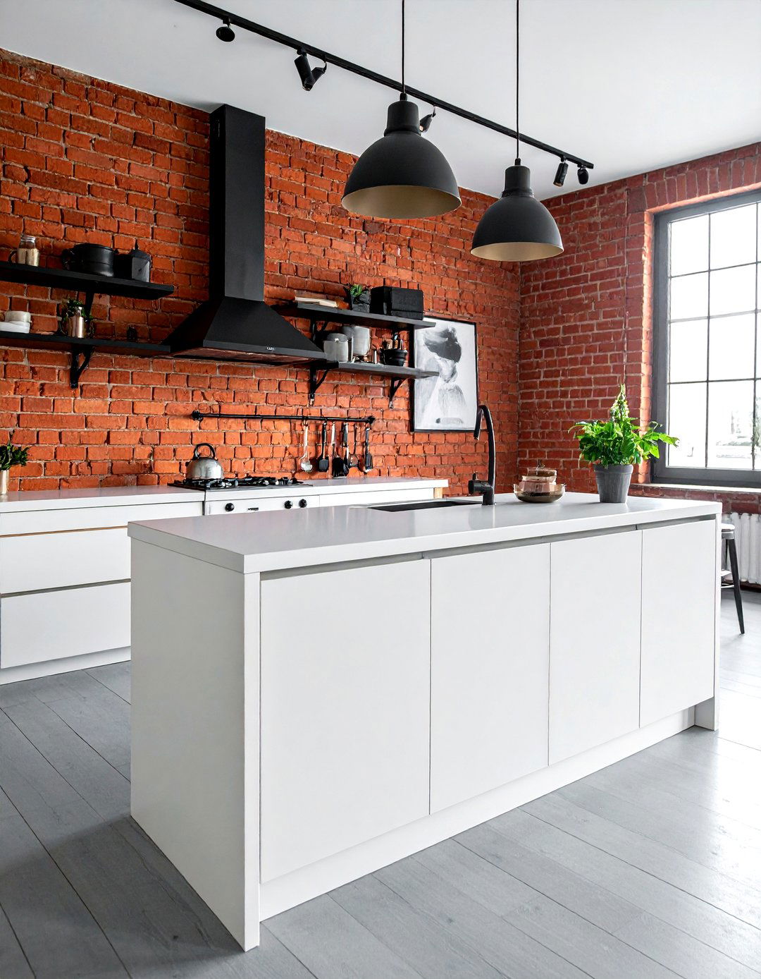 White Countertop Brick Wall - 30 white countertop kitchen ideas