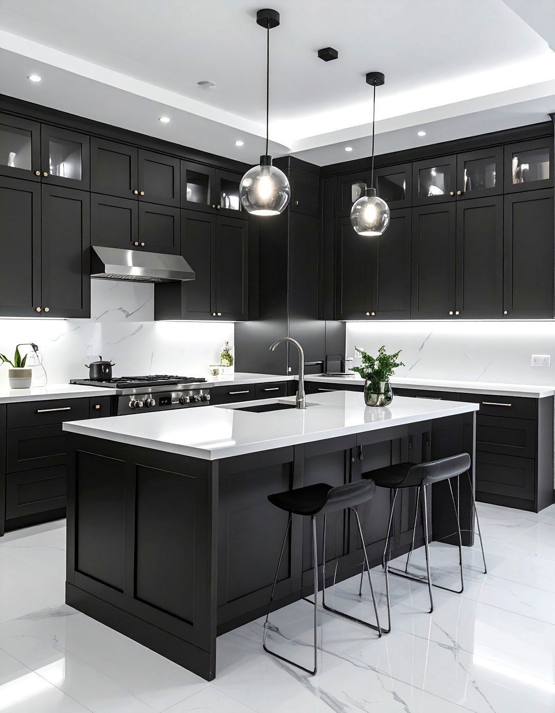 White Countertop Dark Cabinets - 30 white countertop kitchen ideas