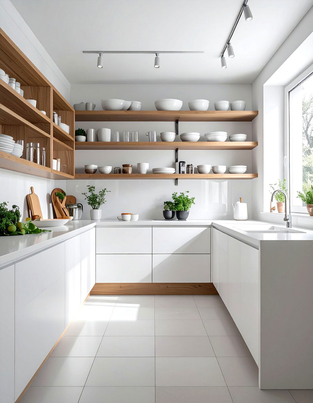 White Countertop Open Shelving - 30 white countertop kitchen ideas