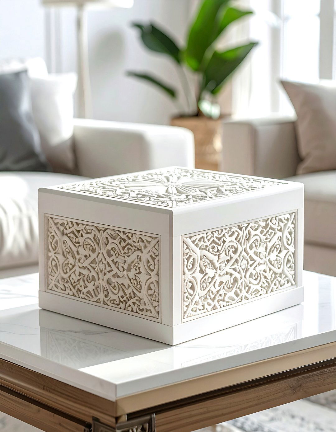 White Decorative Box - 30 white living room accessories ideas