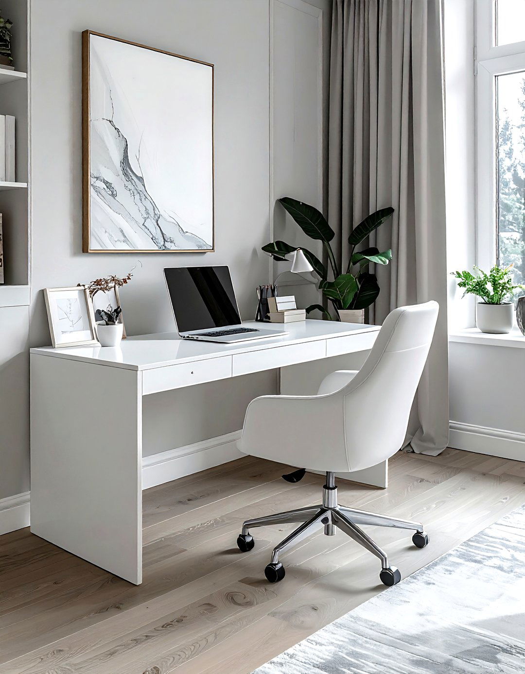 White Desk for Living Room - 30 white living room furniture ideas