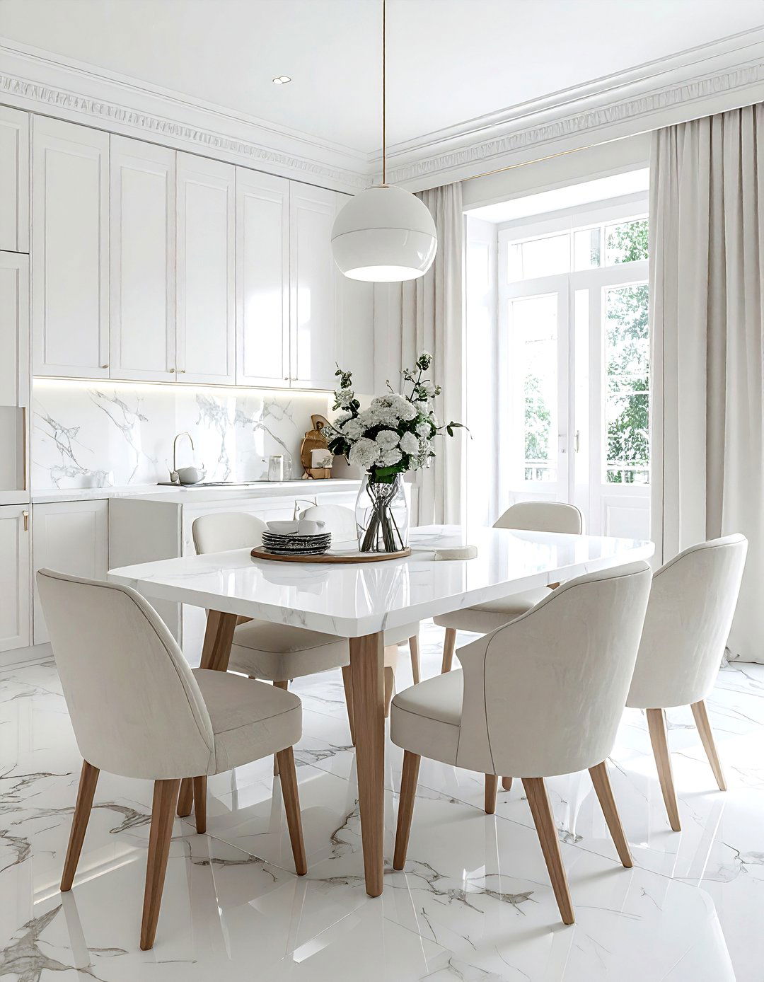 White Dining Room - 30 peaceful dining room ideas