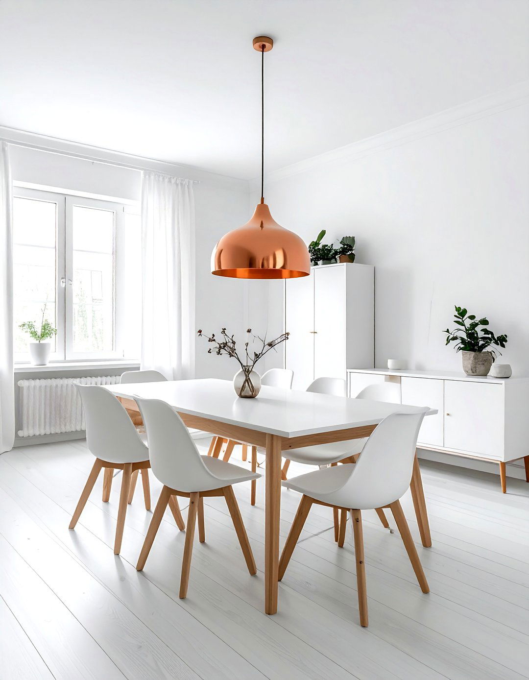 White Dining Room Copper - 30 copper accent dining room ideas