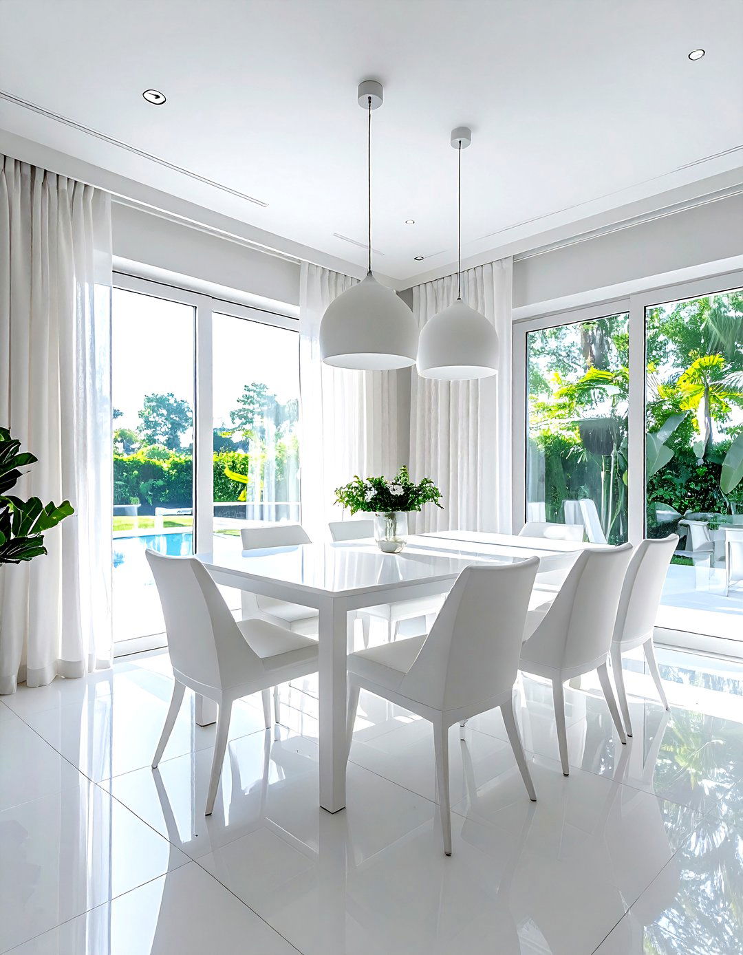 White Dining Room with Natural Light - 30 white dining room design ideas