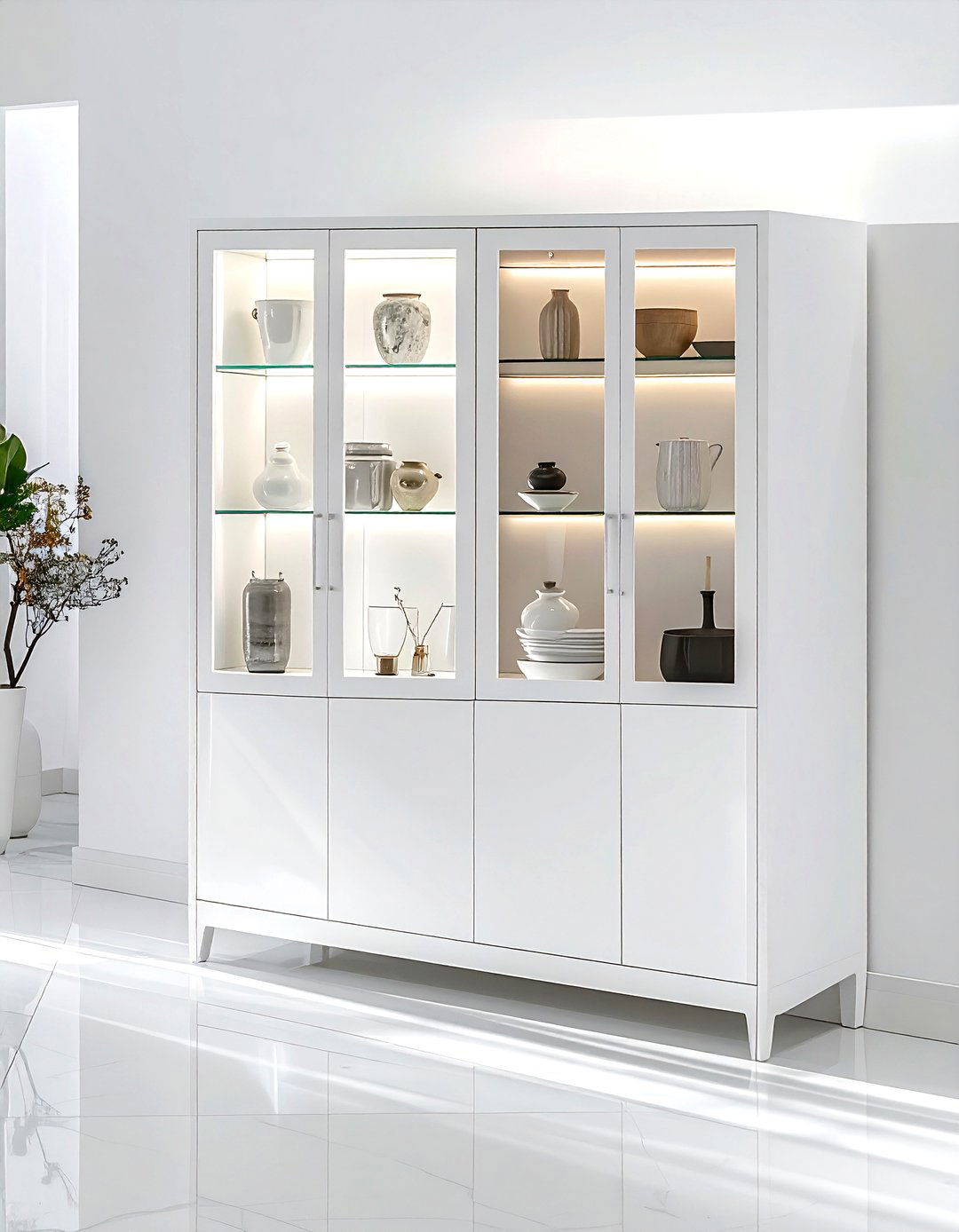 White Display Cabinet For Dining Room - 30 white dining room furniture ideas