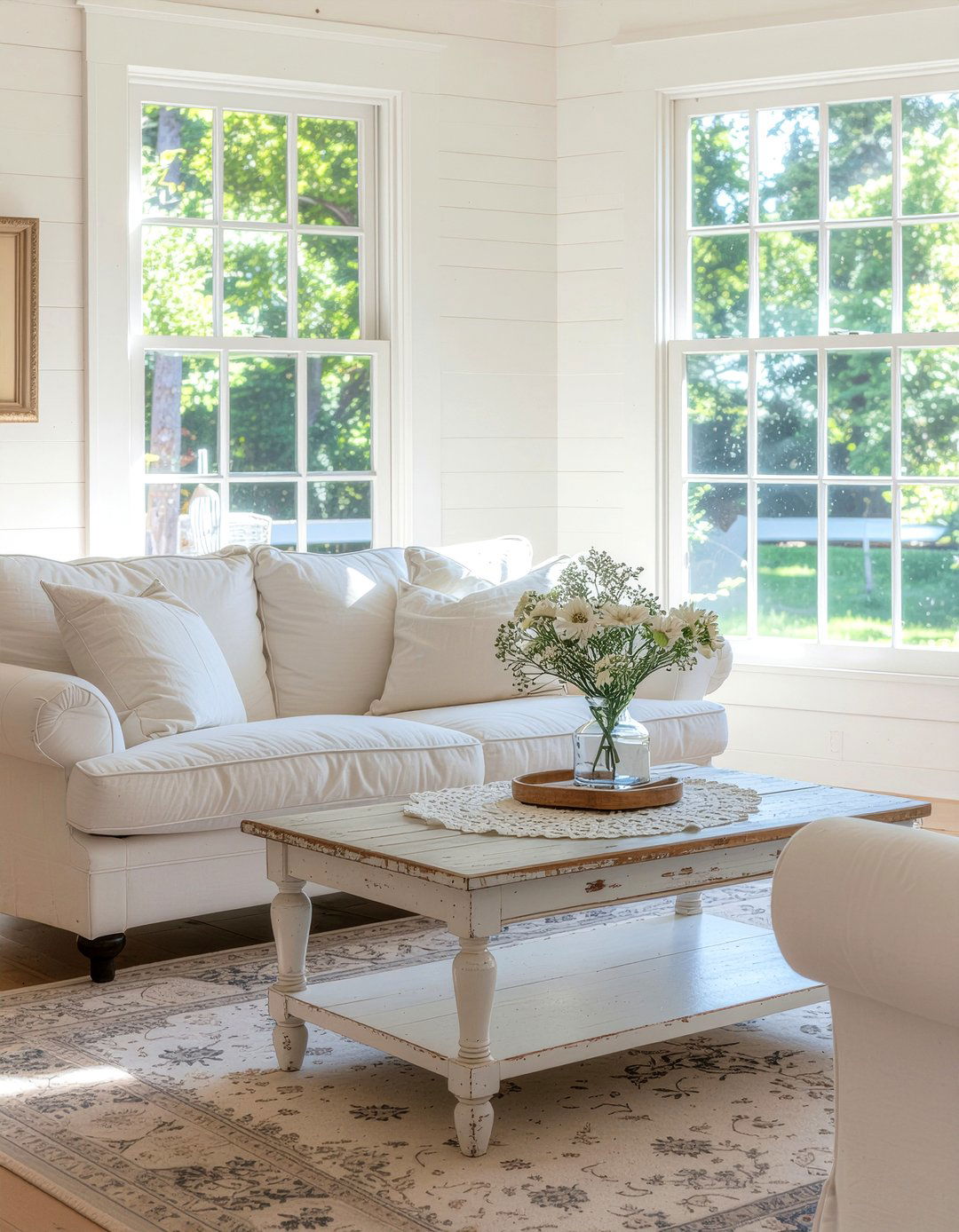 White Distressed Furniture - 30 shabby chic living room ideas