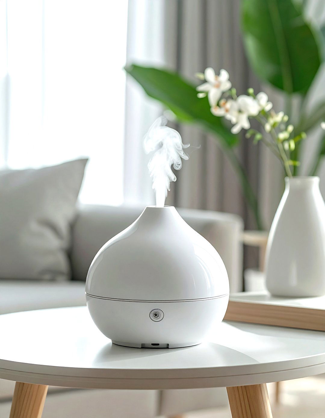 White Electronic Diffuser - 30 white living room accessories ideas