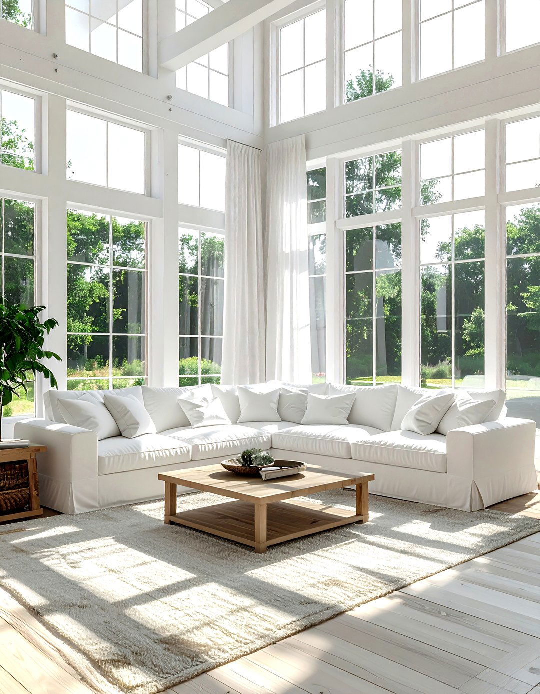 White Farmhouse Living Room Large Windows - 30 farmhouse white living room ideas