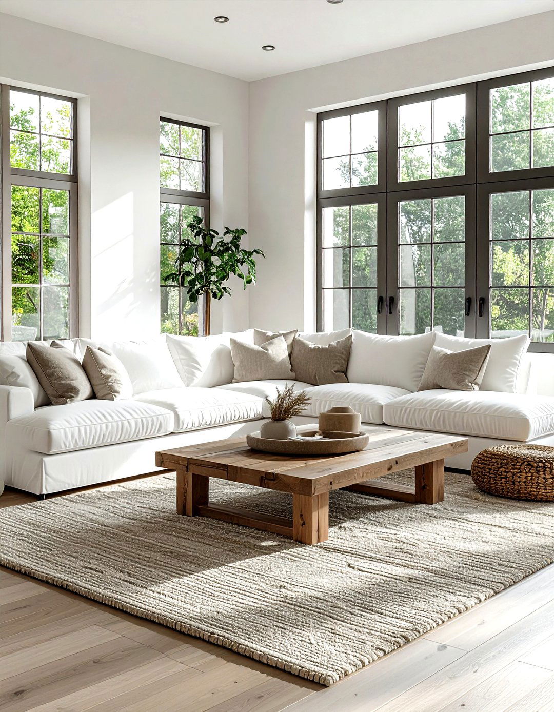 White Farmhouse Living Room Sectional Sofa - 30 farmhouse white living room ideas