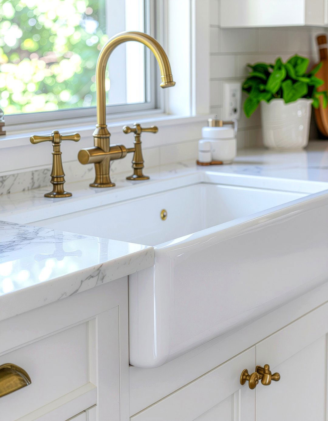 White Farmhouse Sink - 30 kitchen warmth ideas