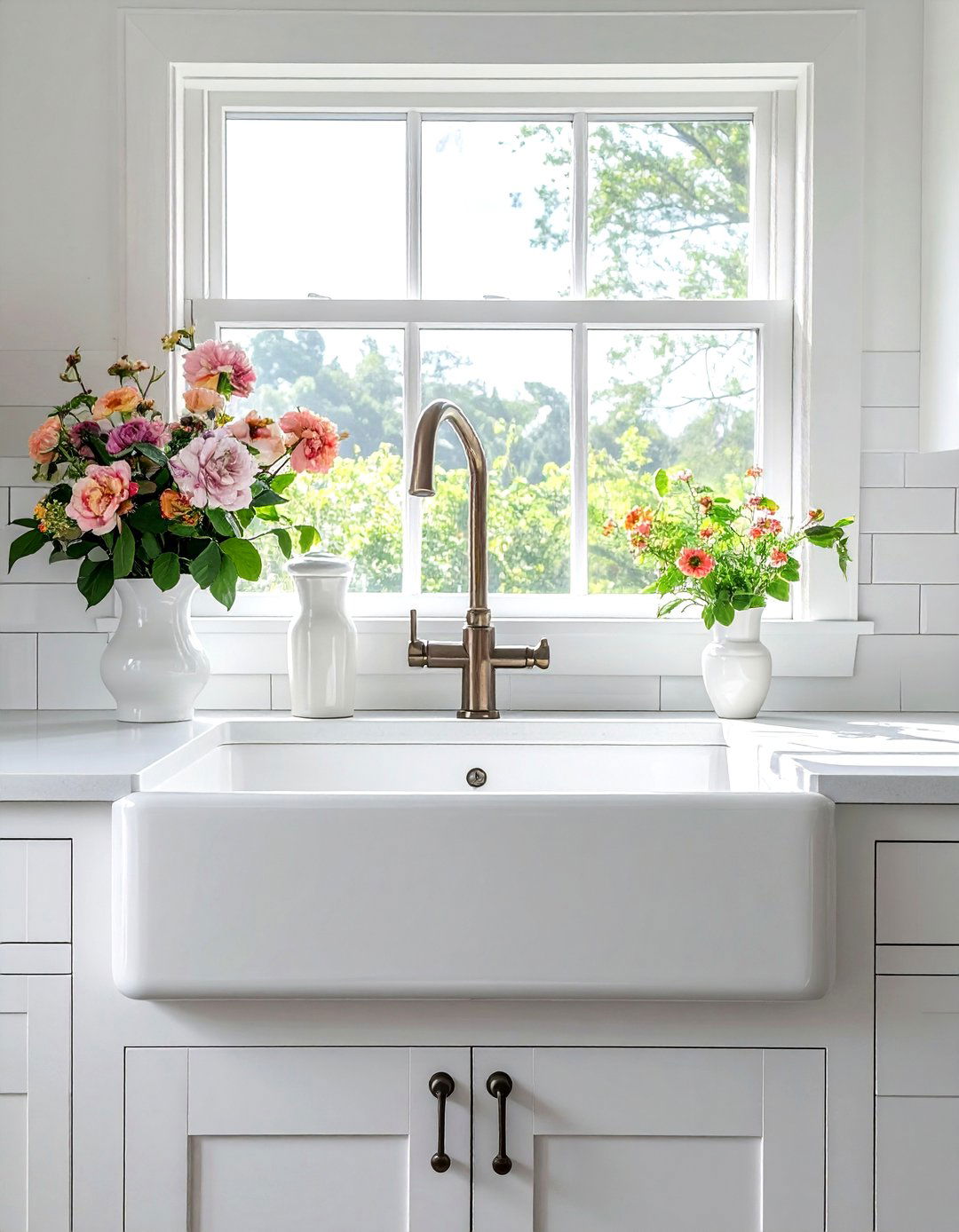 White Farmhouse Sink - 30 welcoming kitchen ideas