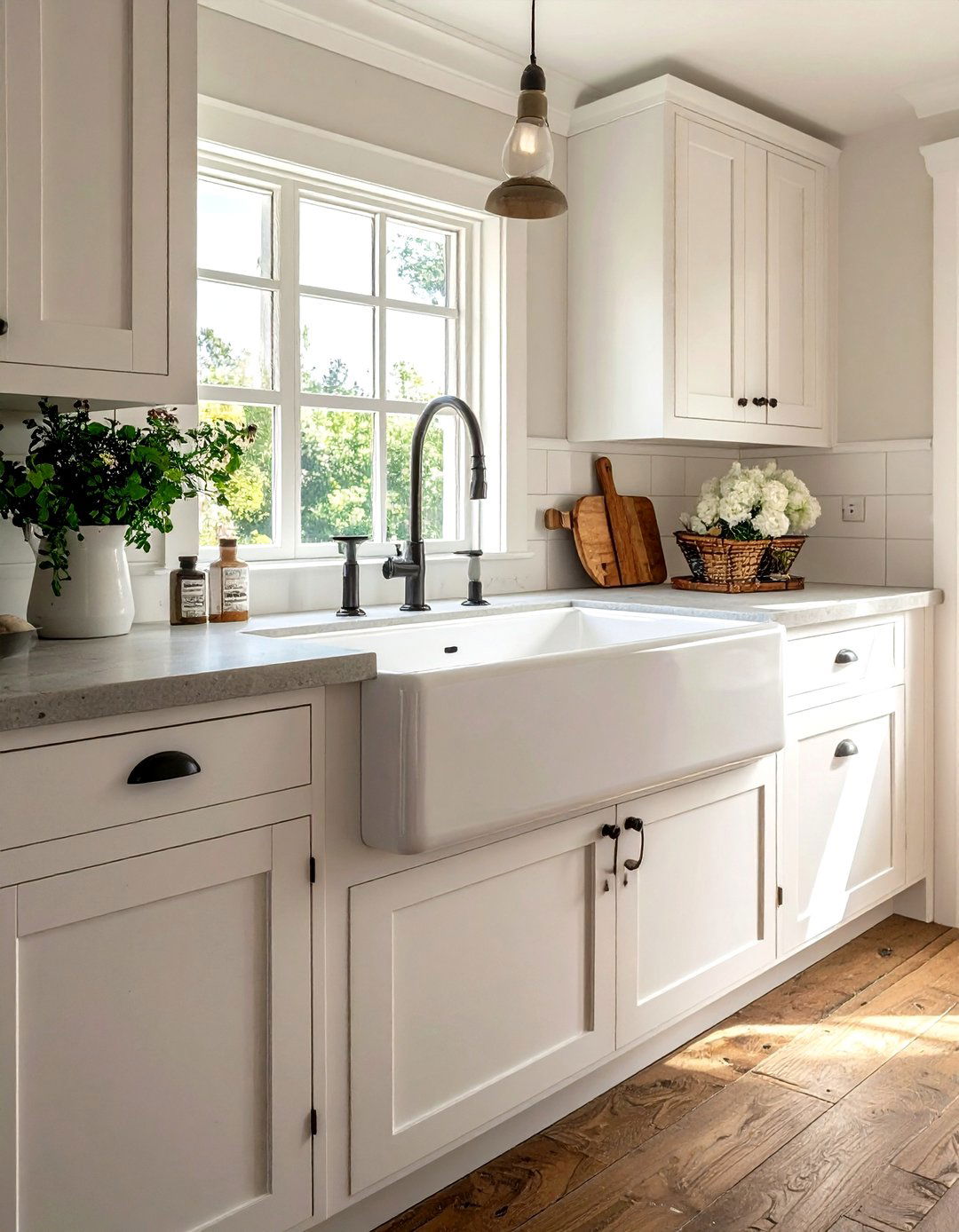 White Farmhouse Sink - 30 white kitchen ideas