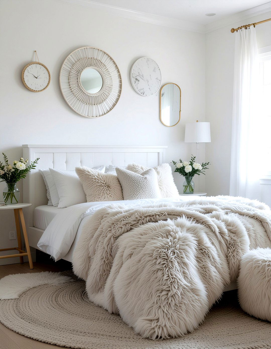 White Faux Fur Bedroom Decor - 30 faux fur bedroom ideas