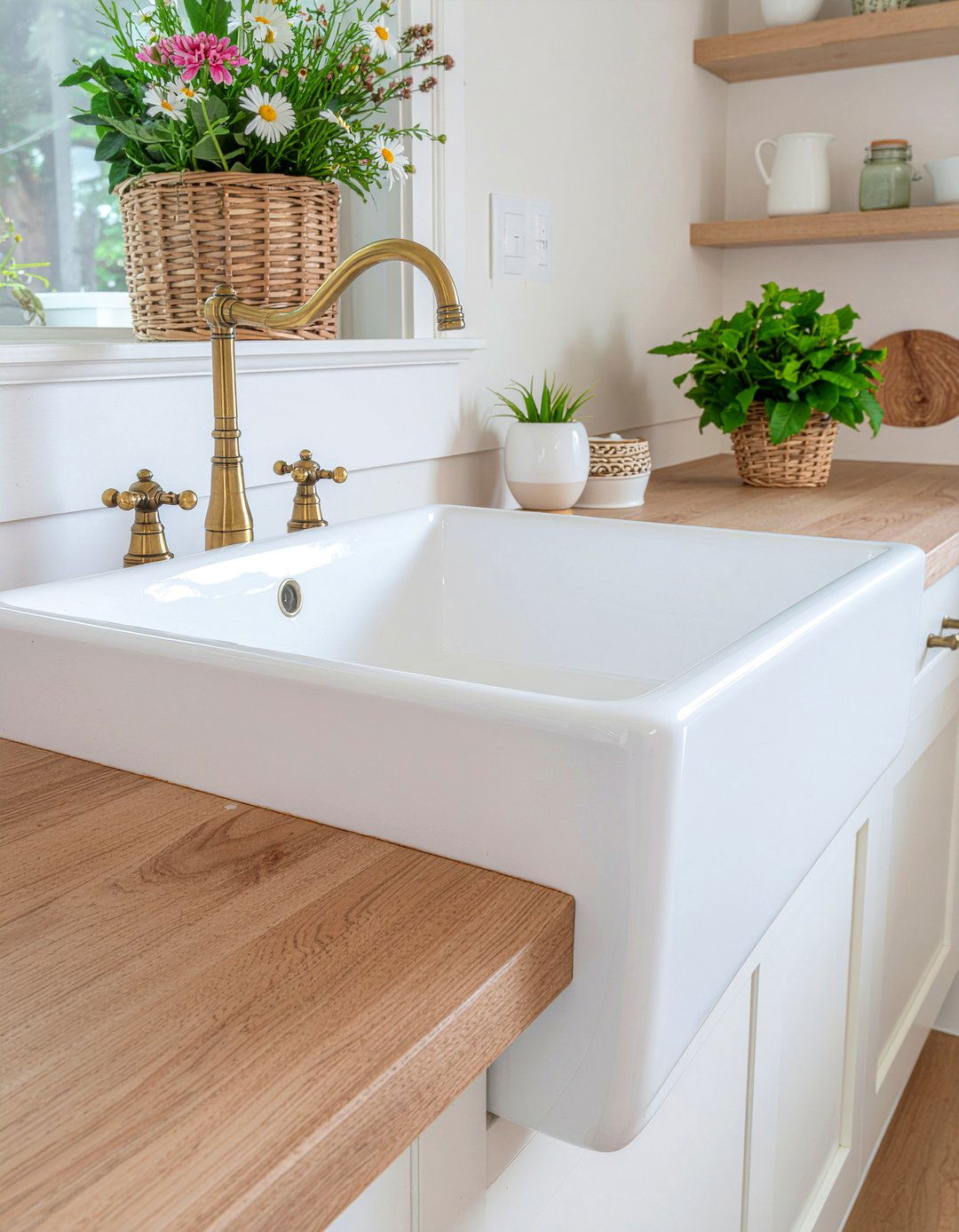 White Fireclay Single Bowl Sink - 30 single bowl sink kitchen ideas