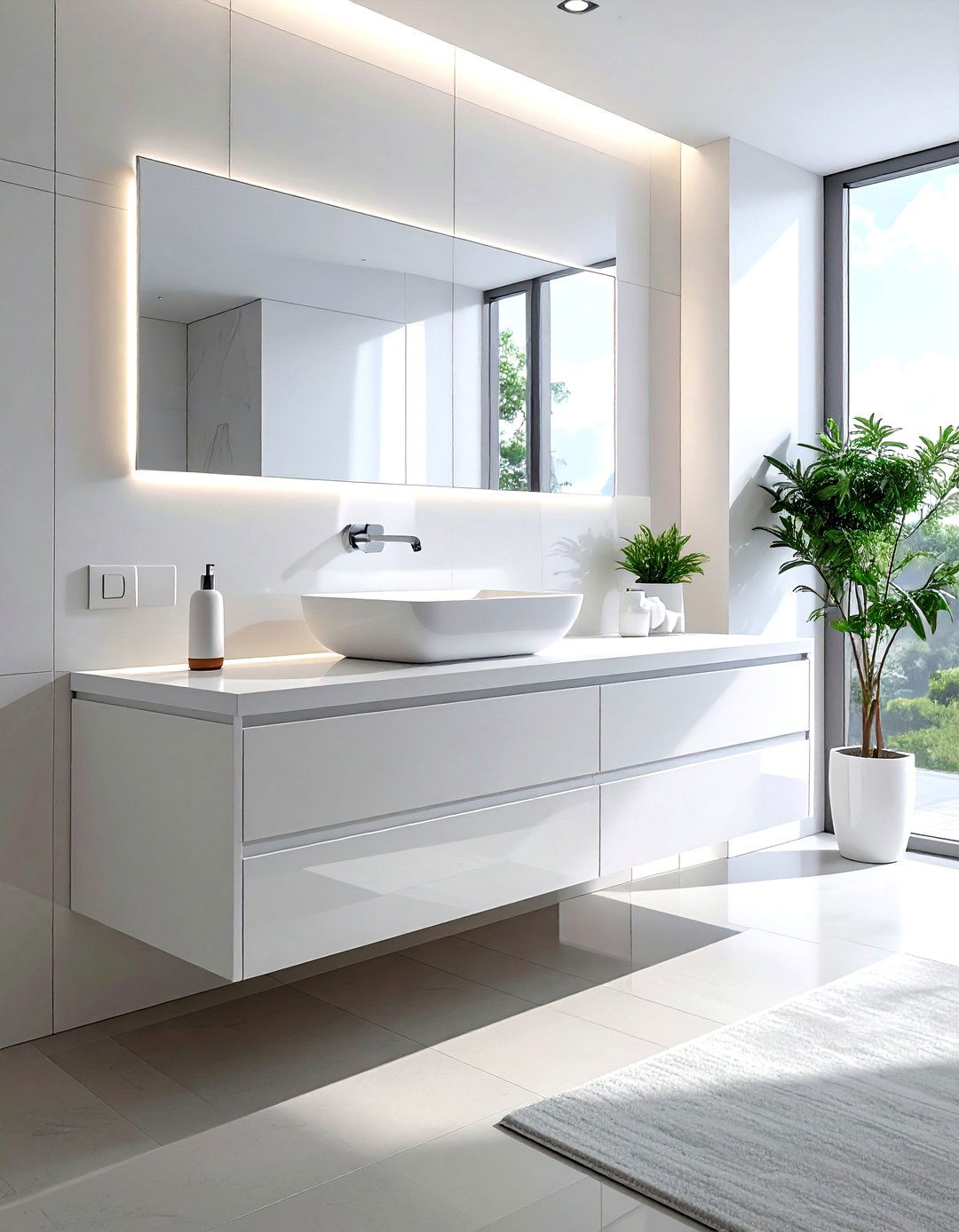 White Floating Bathroom Vanity - 30 white and white bathroom ideas