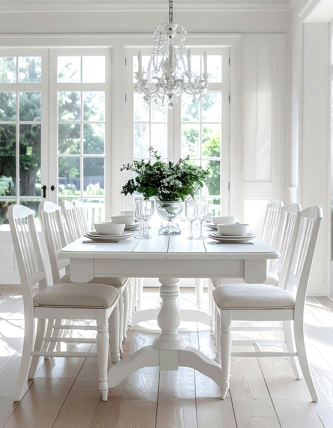White French Country Dining Set - 30 white dining room furniture ideas