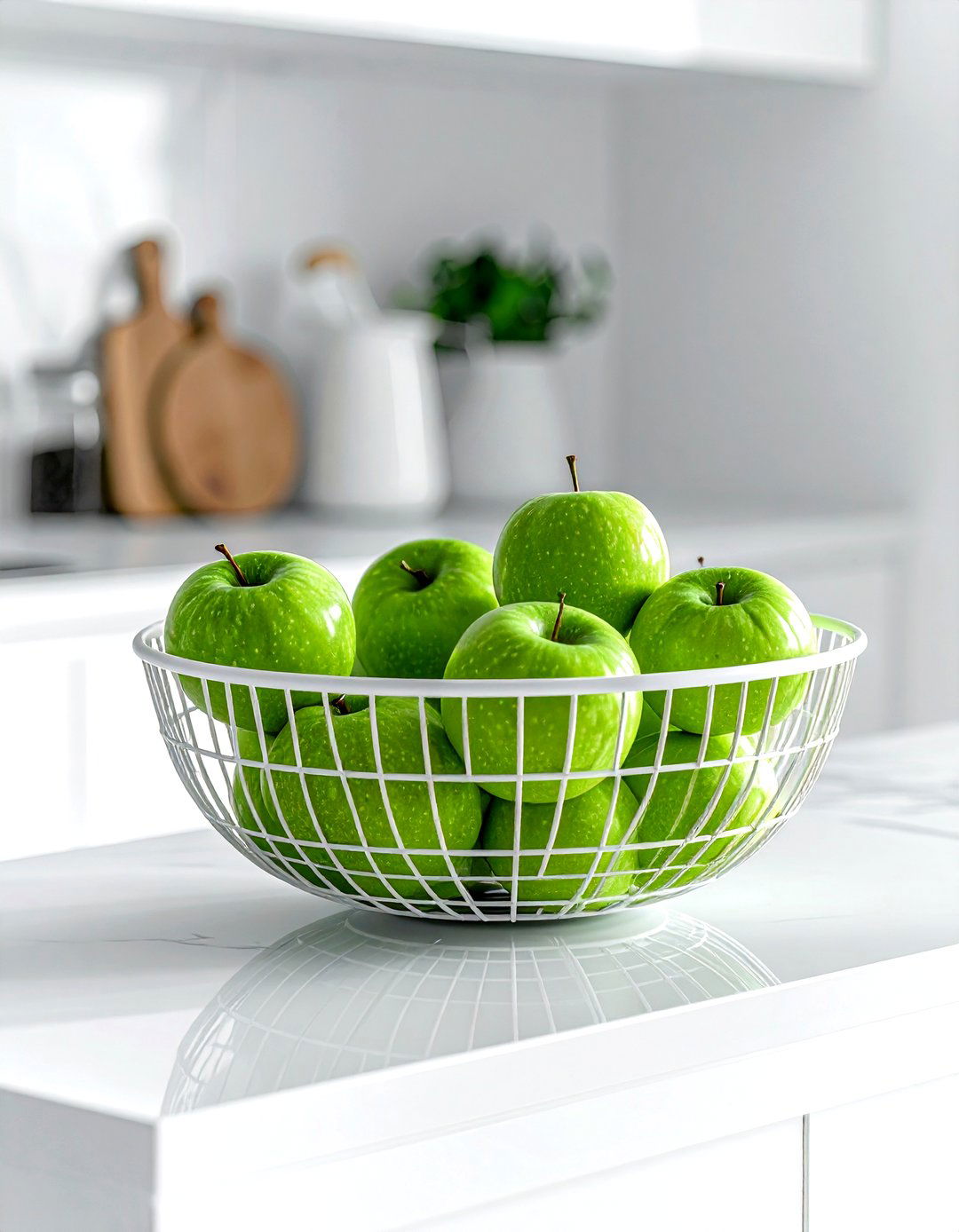 White Fruit Basket - 30 white dining room accessories ideas