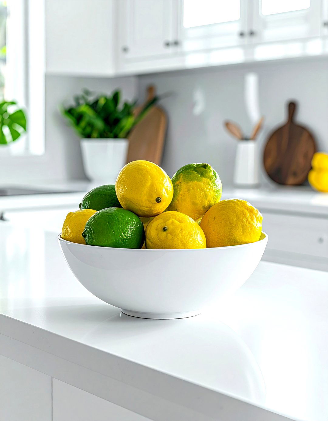 White Fruit Bowl For Counter - 30 white kitchen accessories ideas