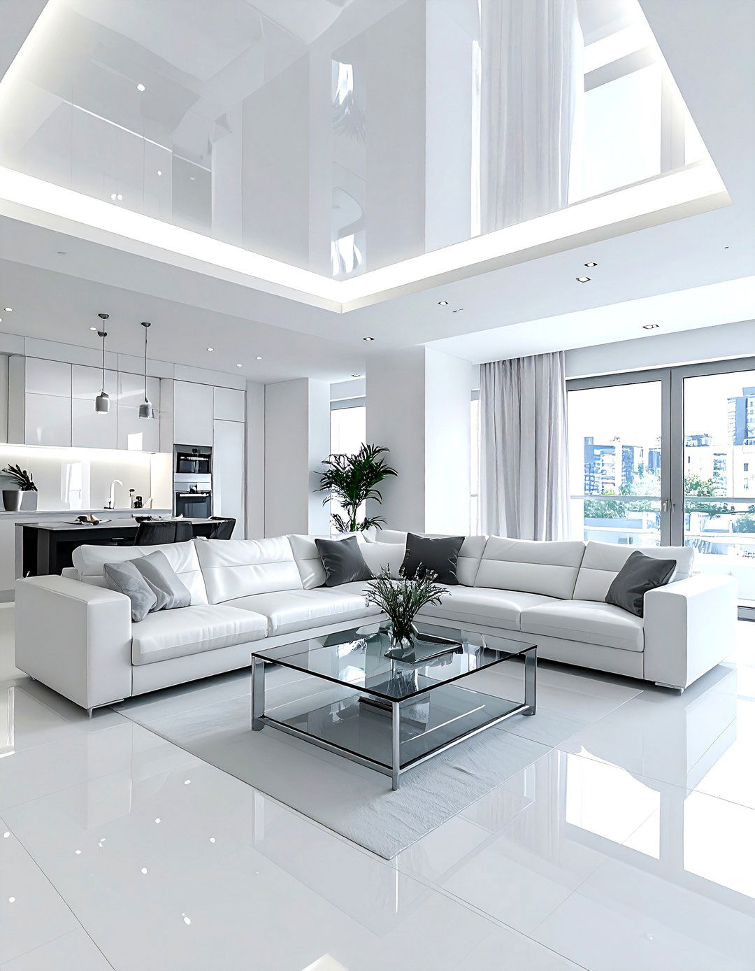 White Gloss Ceiling - 30 painted ceiling ideas