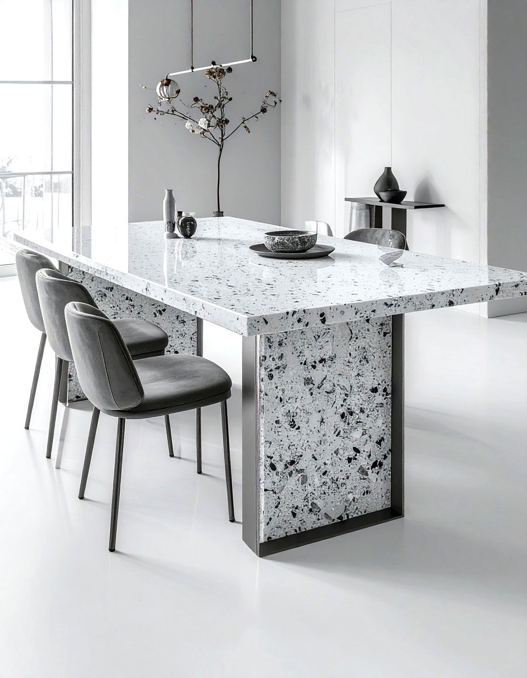White Granite Dining Table - 30 white dining table ideas