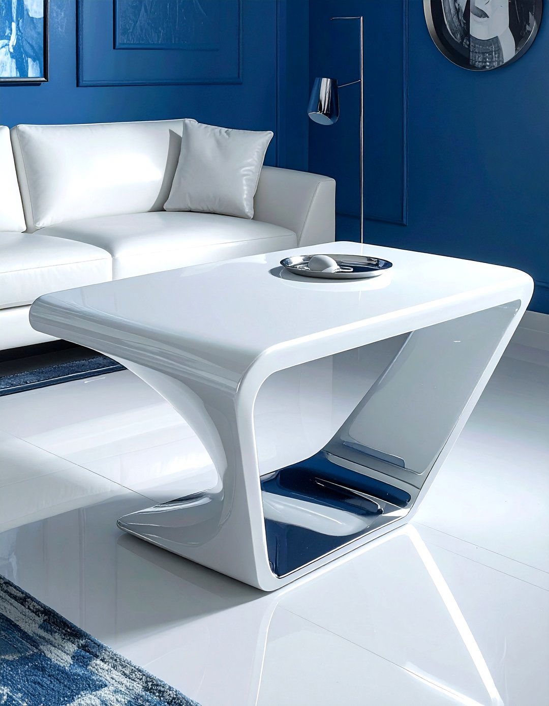 White High Gloss C Table - 30 living room C-table ideas