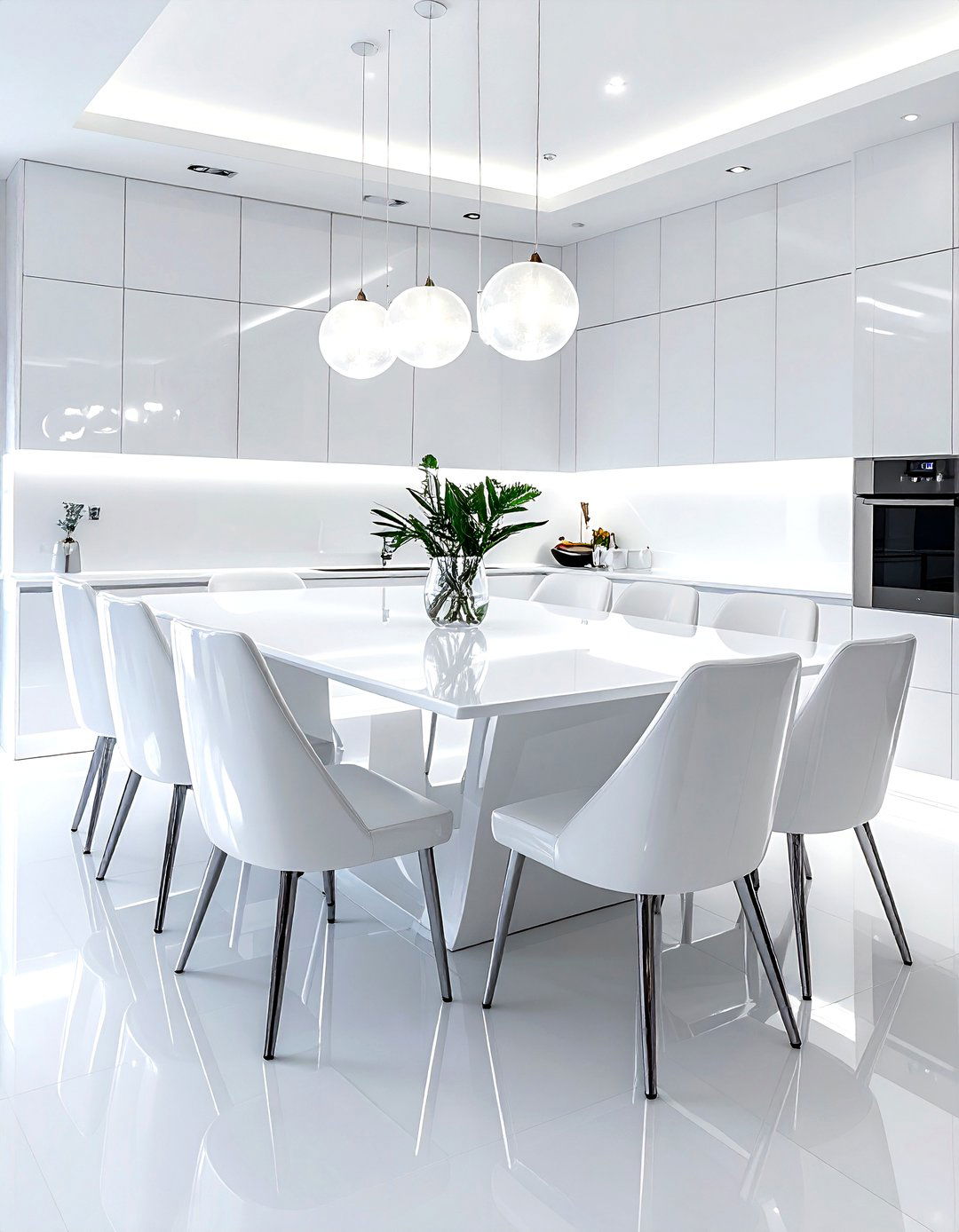 White High Gloss Dining Table - 30 white dining room furniture ideas