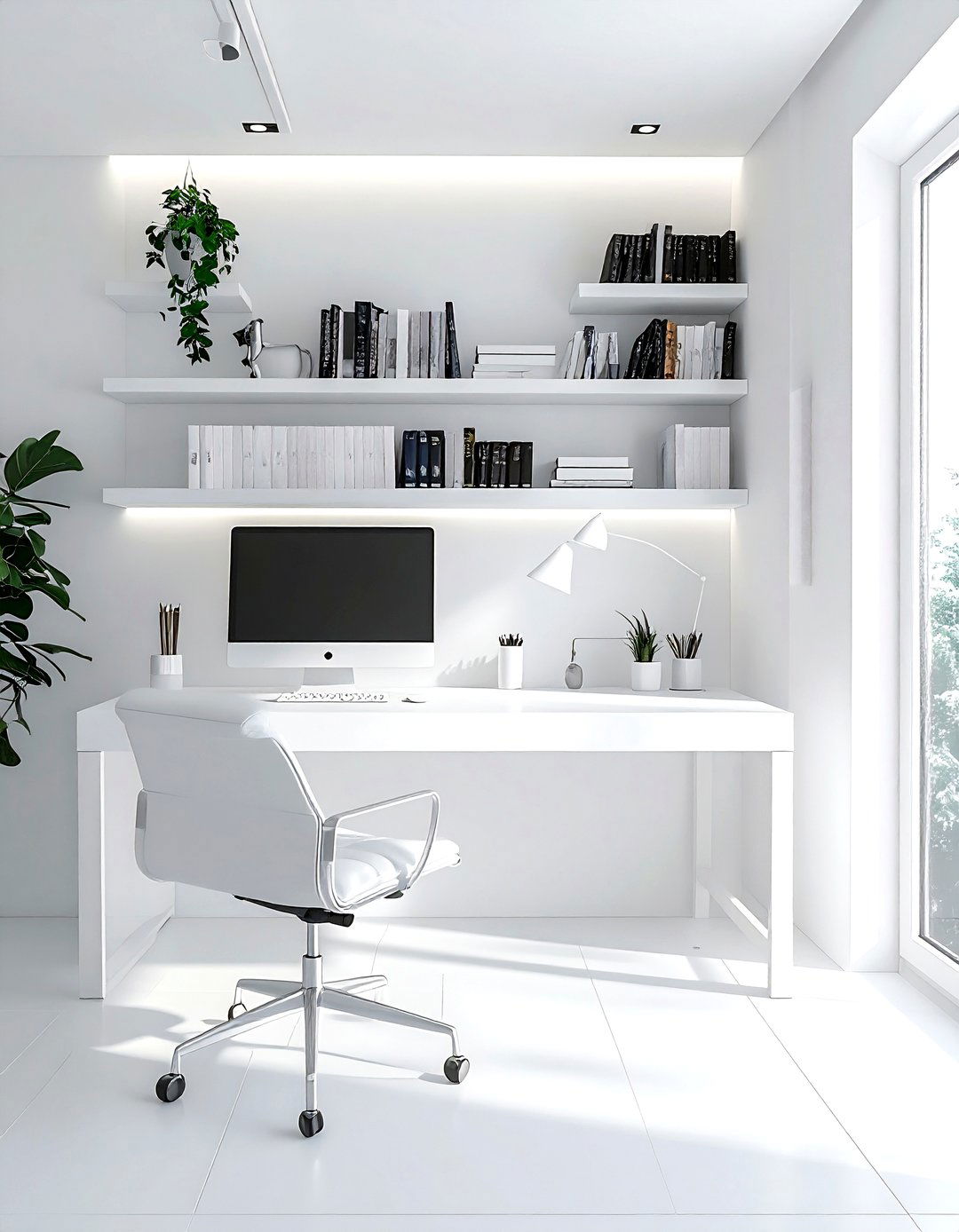 White Home Office - 30 white decor ideas
