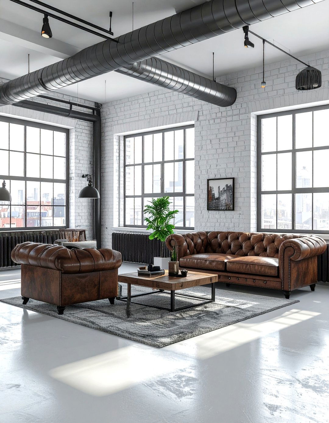 White Industrial Living Room - 30 contemporary white living room ideas