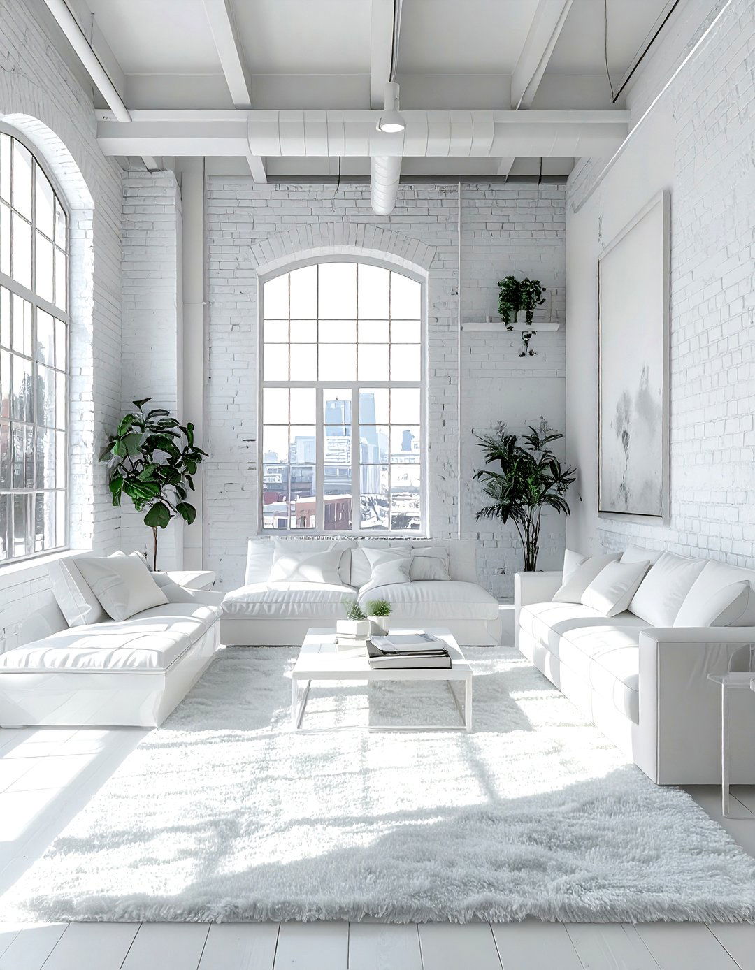 White Industrial Loft - 30 white decor ideas