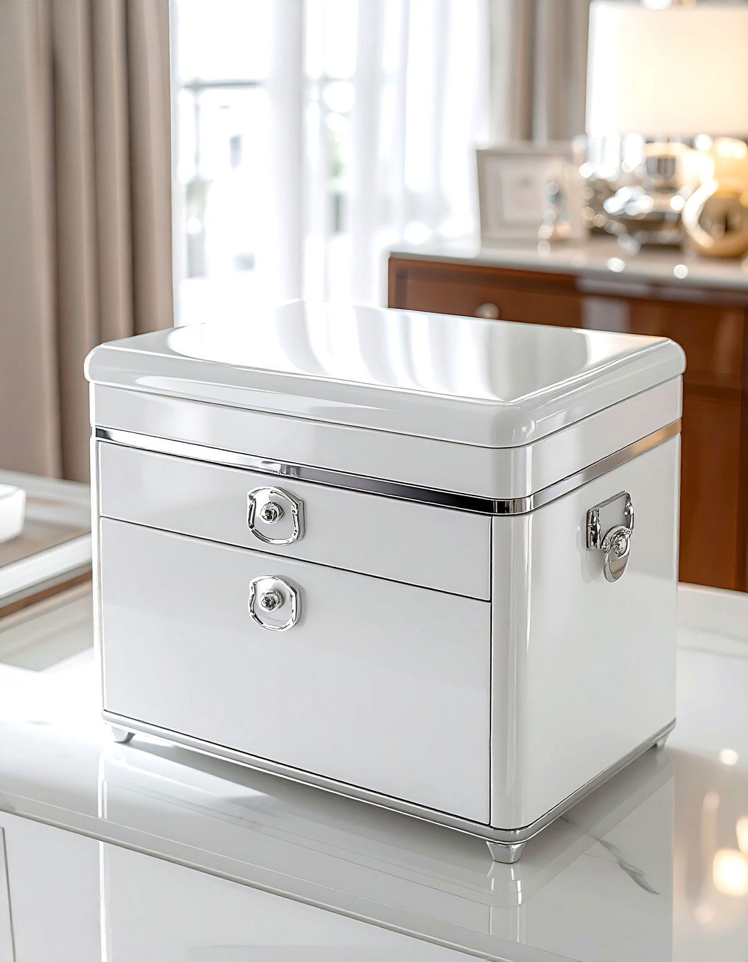 White Jewelry Box - 30 white bedroom accessories ideas