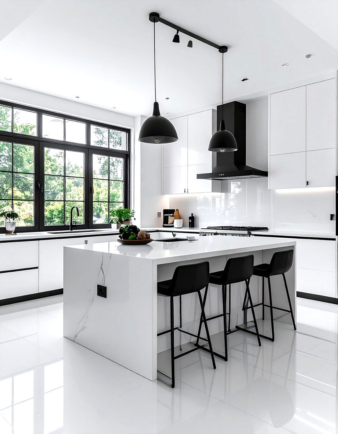 White Kitchen Black Accent - 30 bright white kitchen ideas