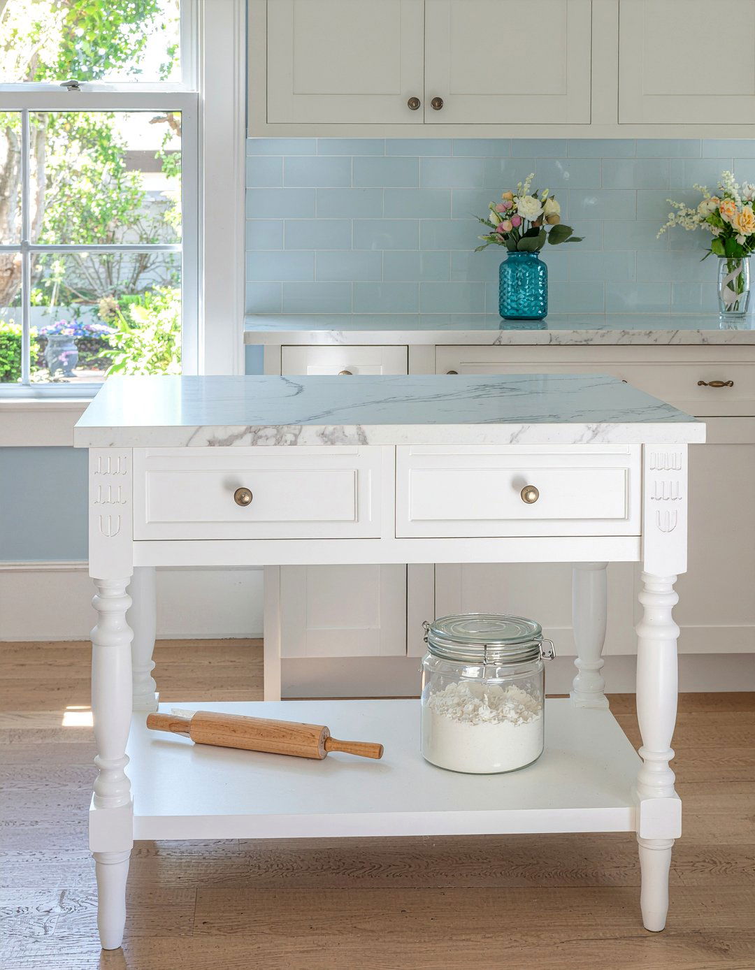 White Kitchen Cart With Marble Top - 30 kitchen cart ideas