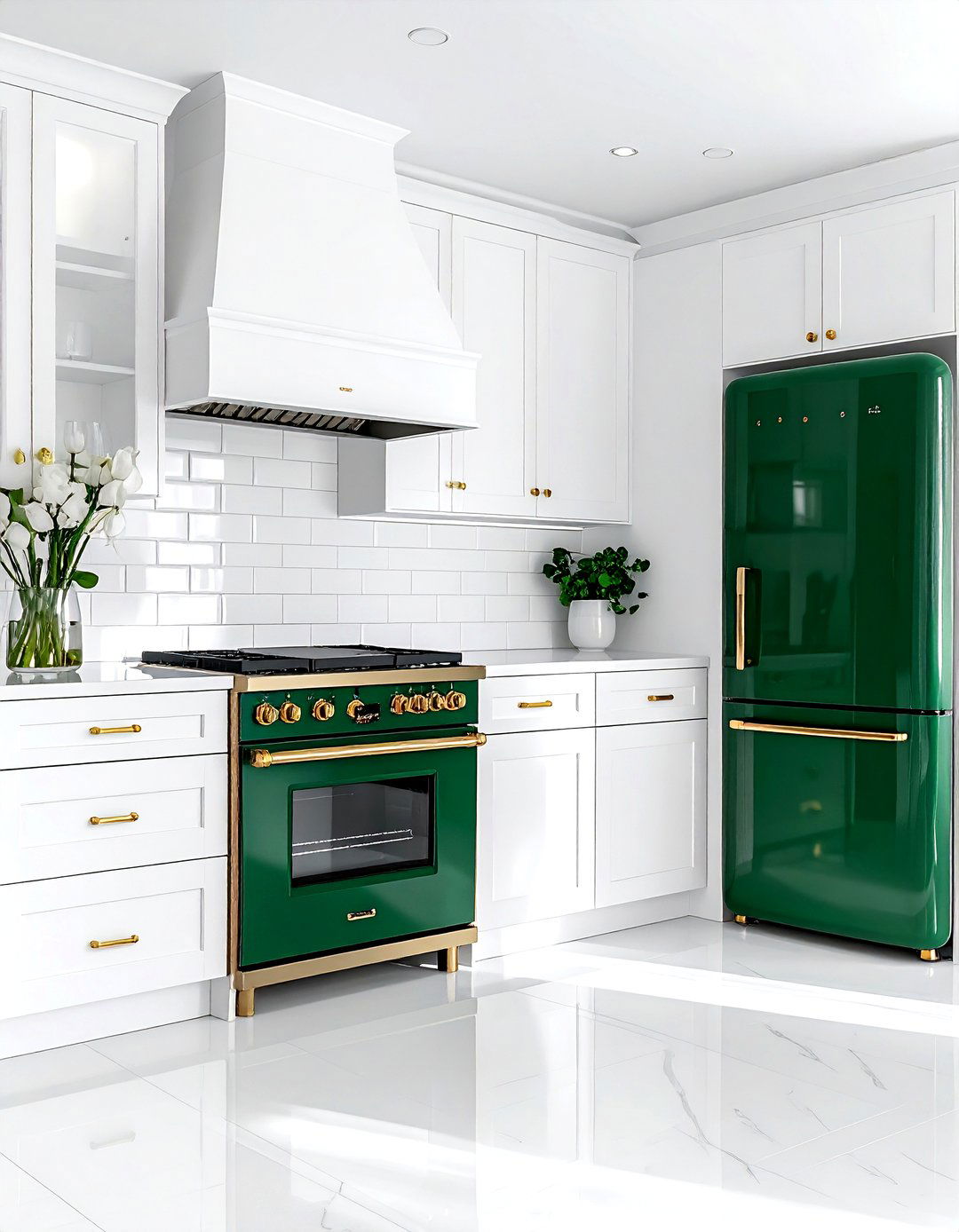 White Kitchen Emerald Green Appliances - 30 emerald and white kitchen ideas