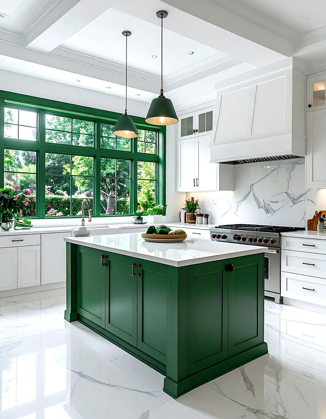 White Kitchen Emerald Green Window Trim - 30 emerald and white kitchen ideas