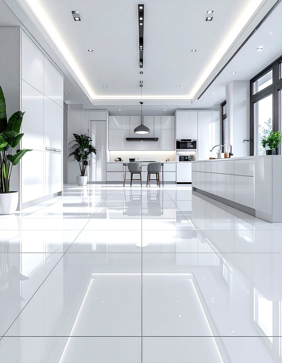 White Kitchen Flooring - 30 white and white kitchen ideas
