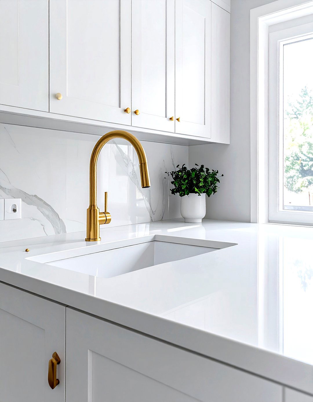 White Kitchen Gold Faucet - 30 white kitchen design ideas