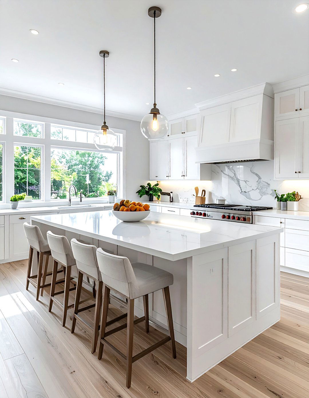White Kitchen Island - 30 bright white kitchen ideas