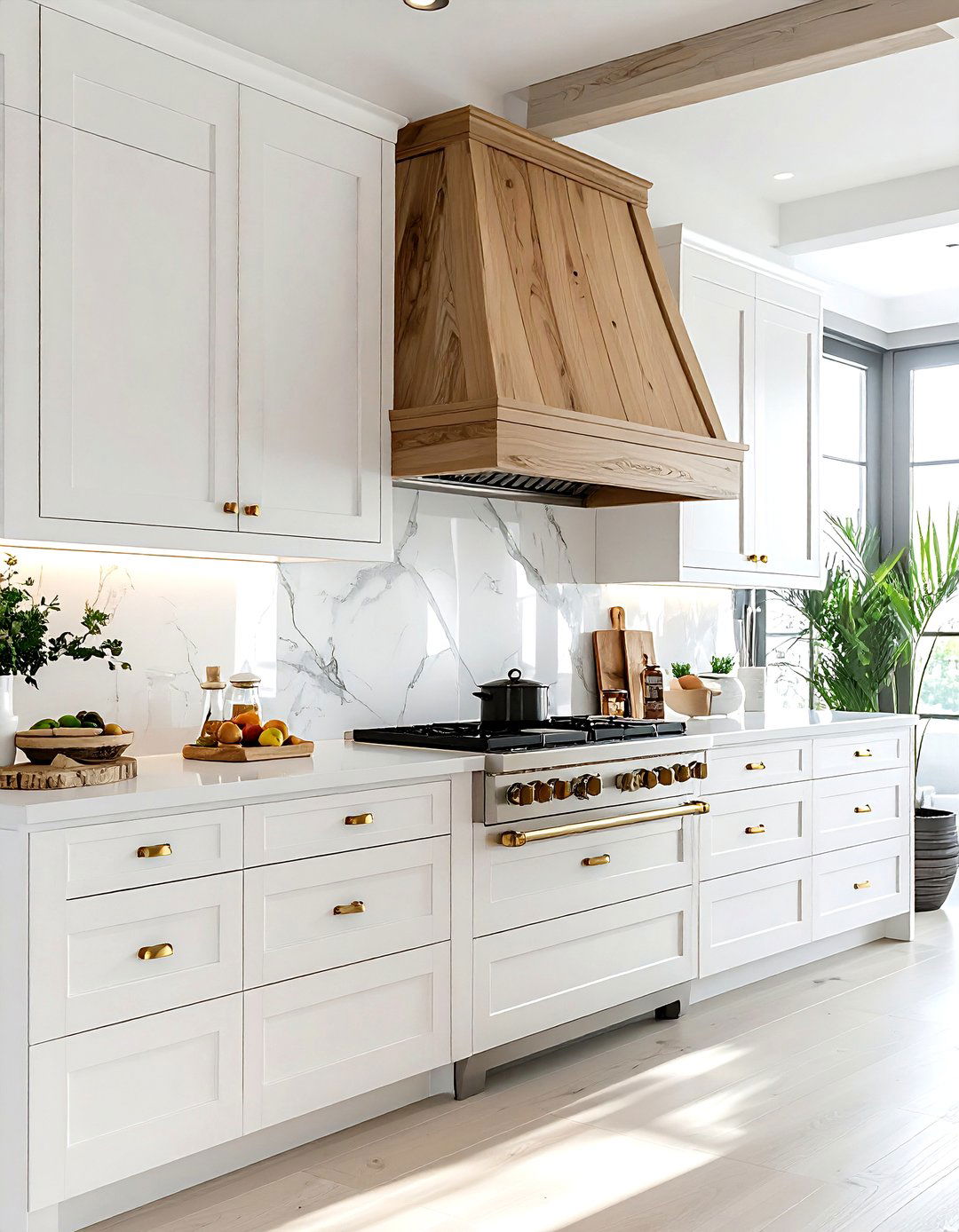 White Kitchen Light Oak Hood - 30 wood hood kitchen ideas