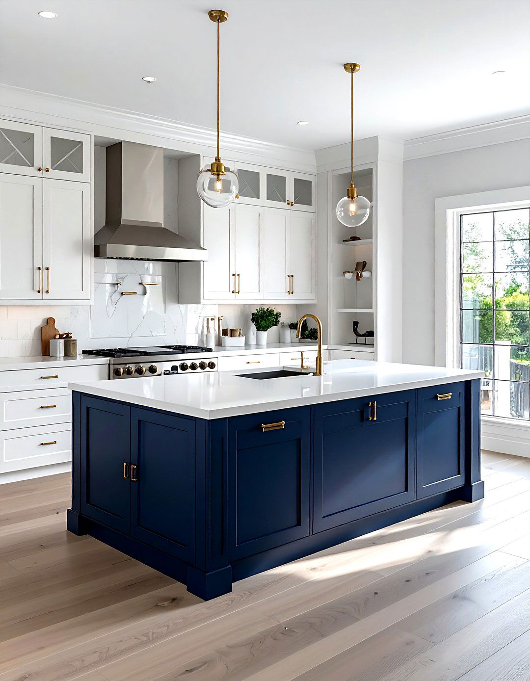 White Kitchen Navy Island - 30 white kitchen design ideas