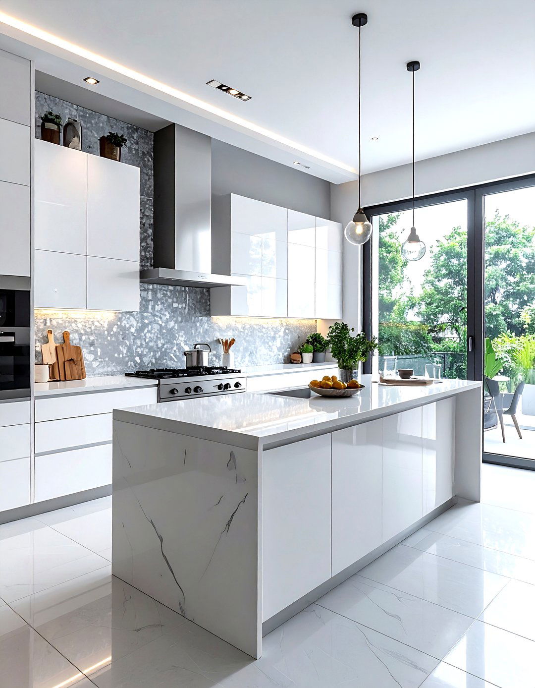 White Kitchen With Grey Backsplash - 30 grey and white kitchen ideas