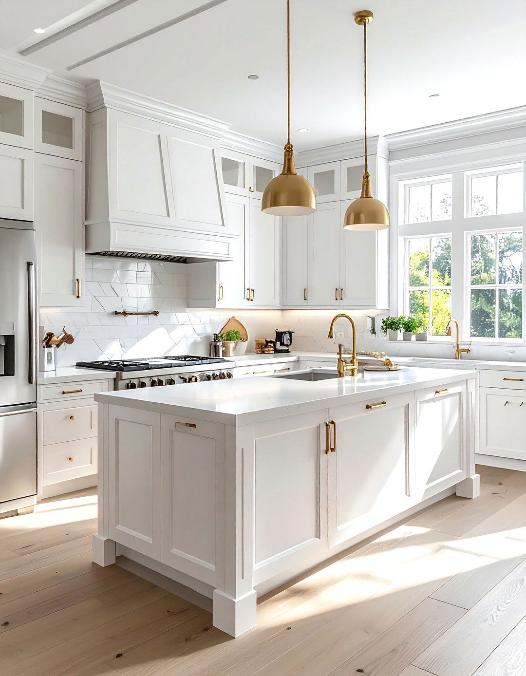 White Kitchen With Stainless Steel - 30 GE Profile kitchen ideas