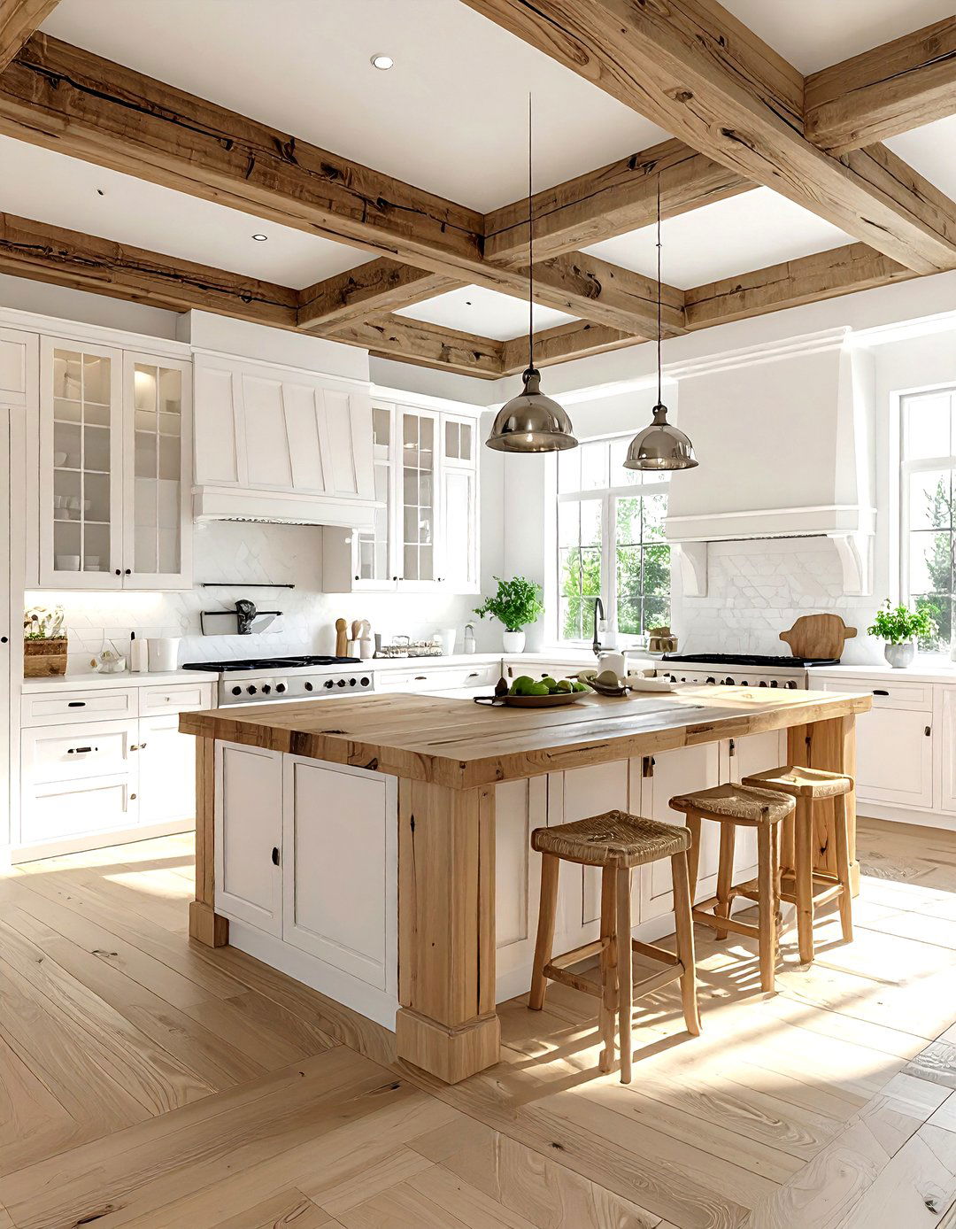 White Kitchen With Wood Accents - 30 kitchen accent color ideas