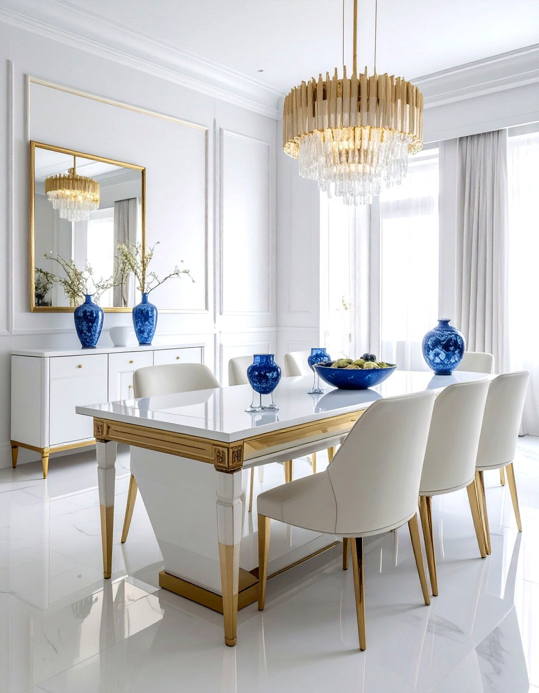 White Lacquer Sideboard - 30 Palm Beach dining room ideas