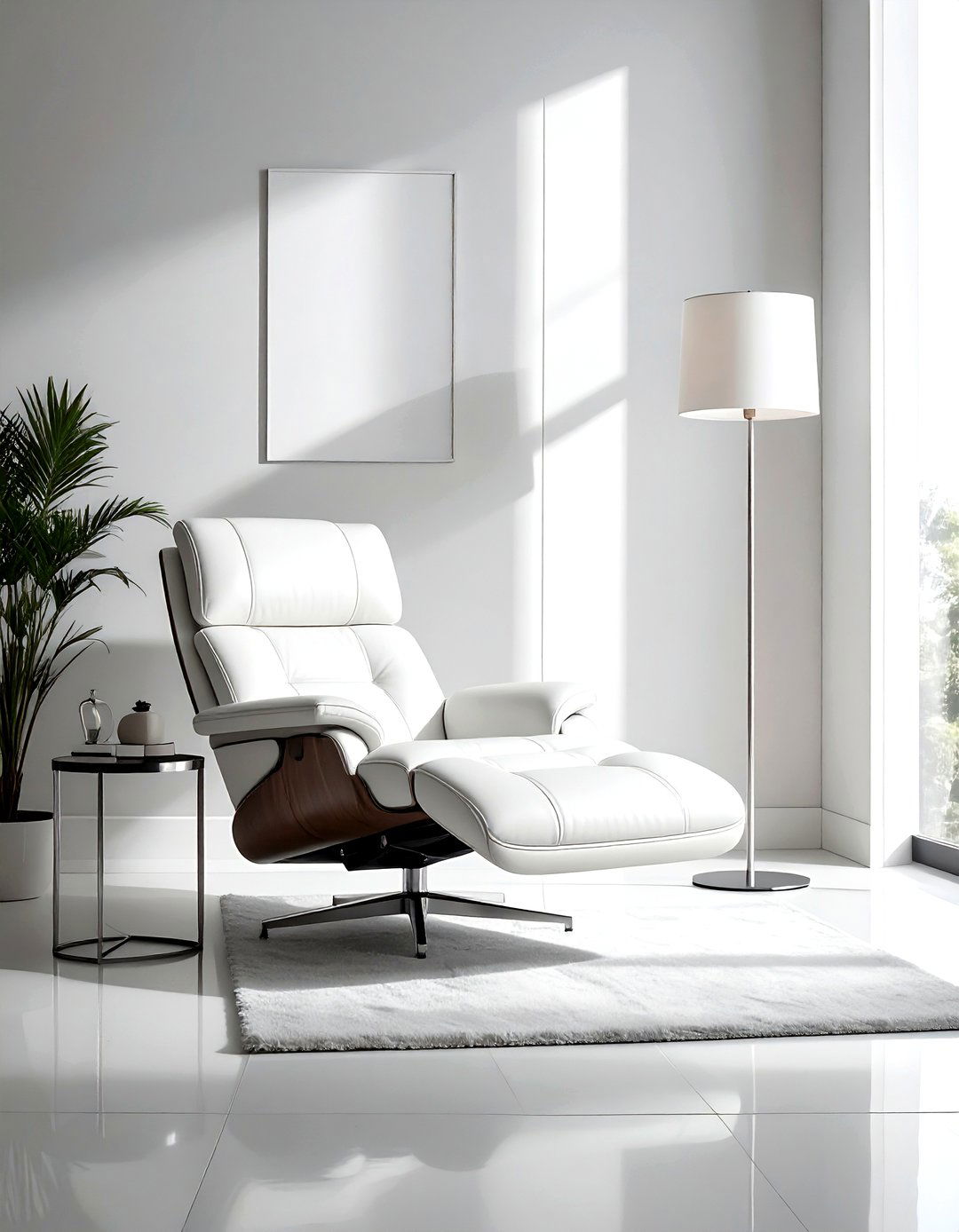 White Leather Recliner - 30 living room white furniture ideas