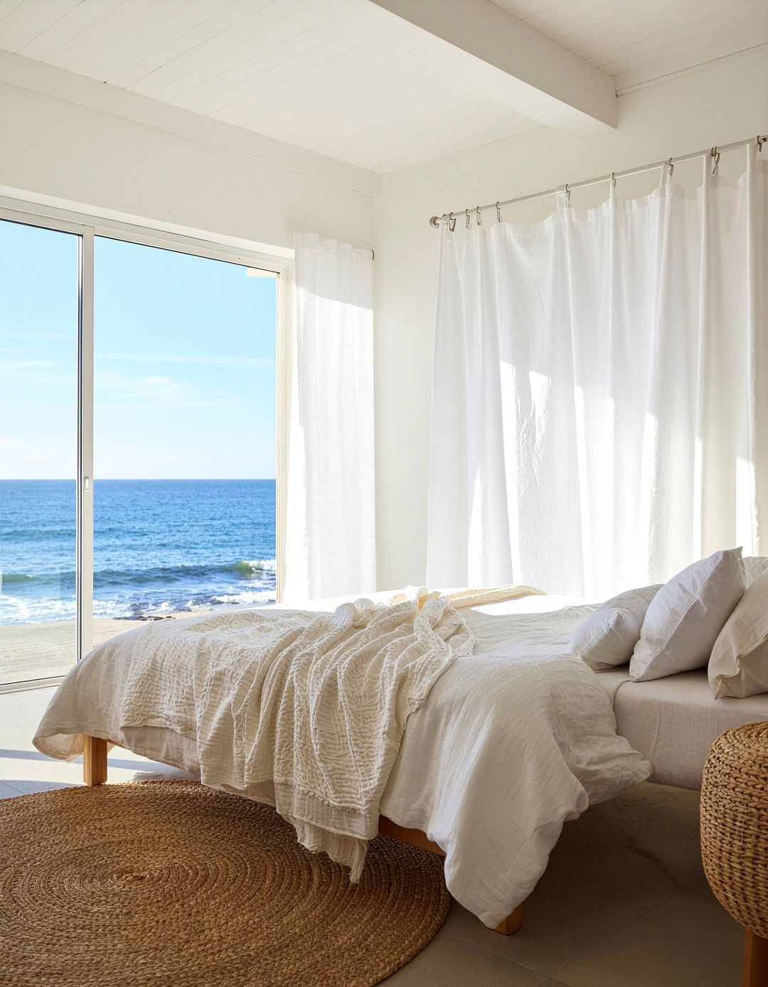 White Linen Drapery - 30 surfing bedroom ideas