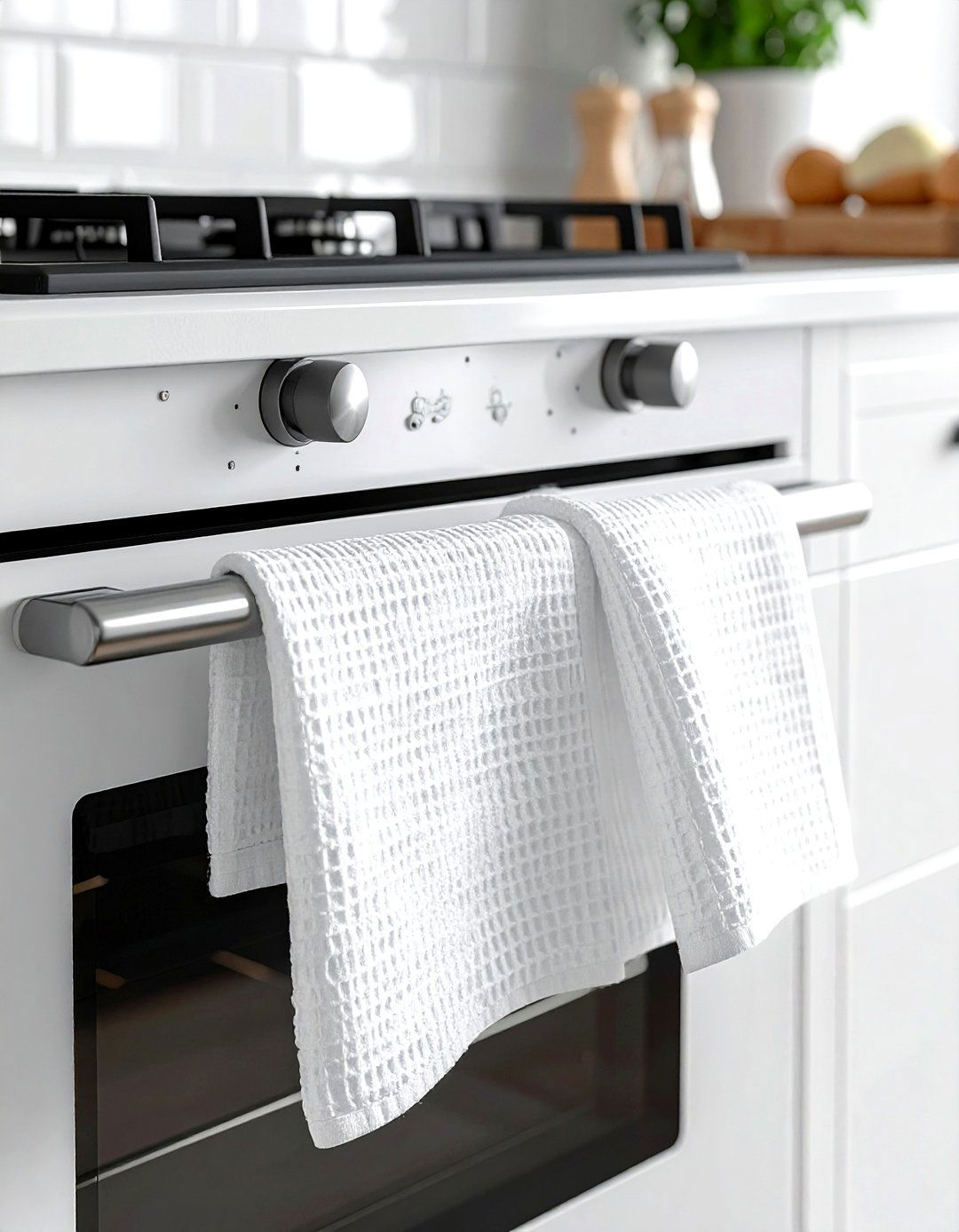 White Linen Kitchen Towels - 30 white kitchen accessories ideas