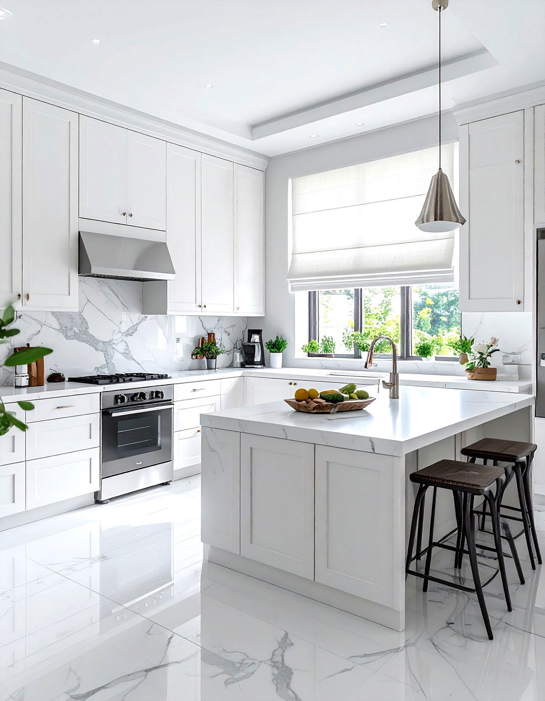 White Linen Roman Shade - 30 kitchen roman shade ideas